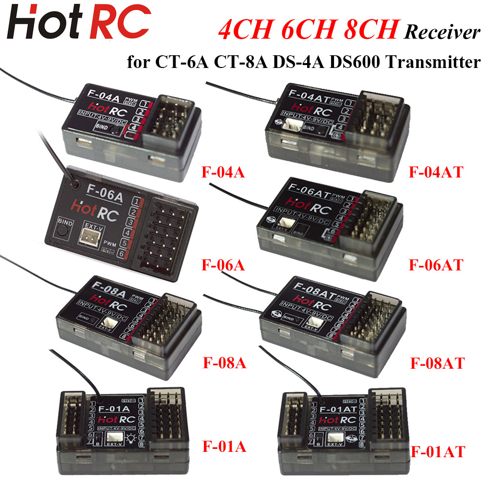 Drone Racing Receiver - HOTRC 2.4Ghz 4/6/8 Channel F-04A F-06AT