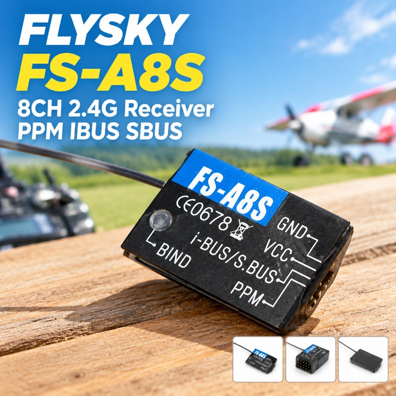 FS-A8S 2.4G 8CH Mini RC Receiv - огляд і ціна Drone Racing Receiver
